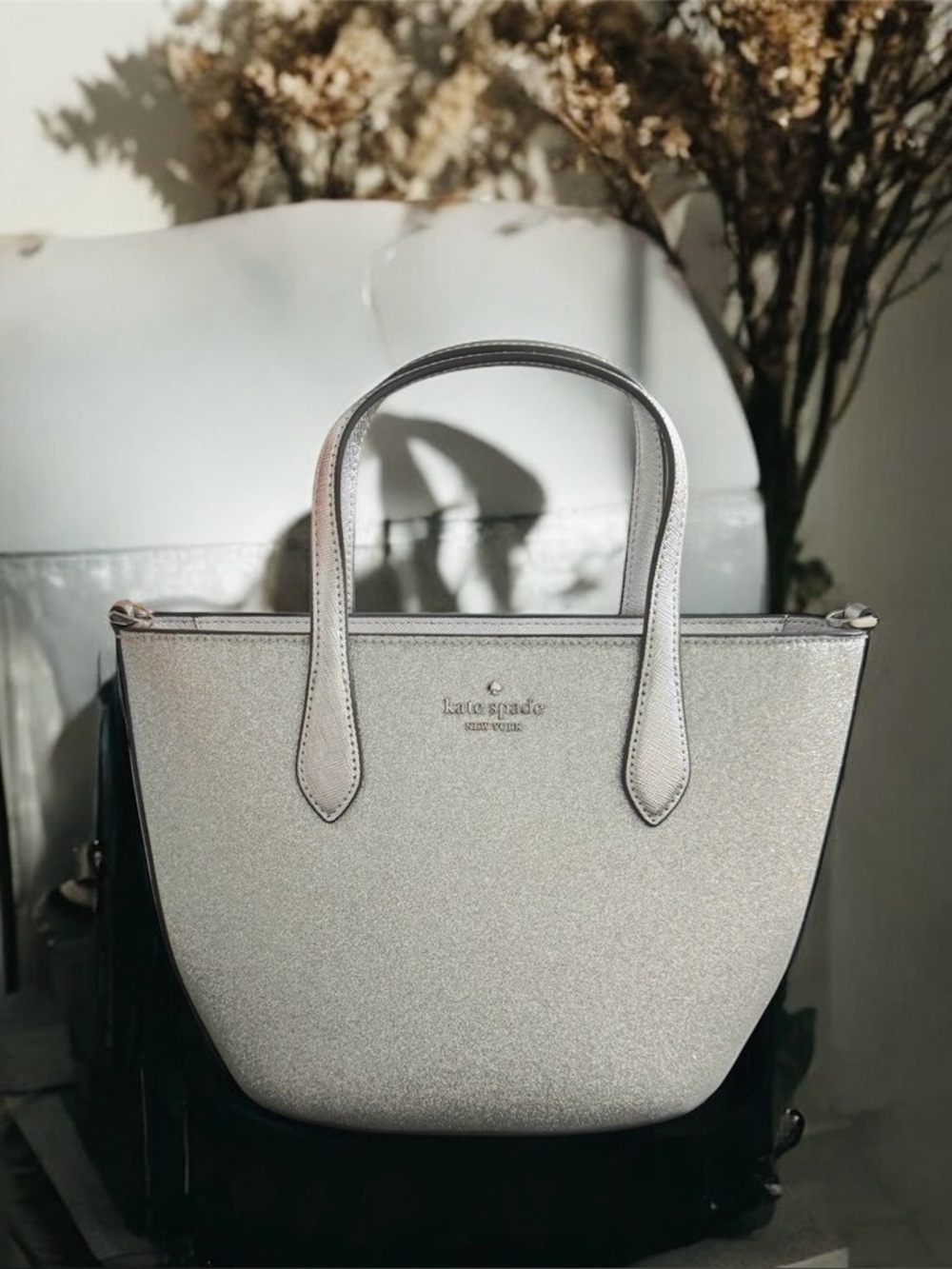 kate spade Lunar Light Glitter Satchel Crossbody Bag - Picture 6 of 9